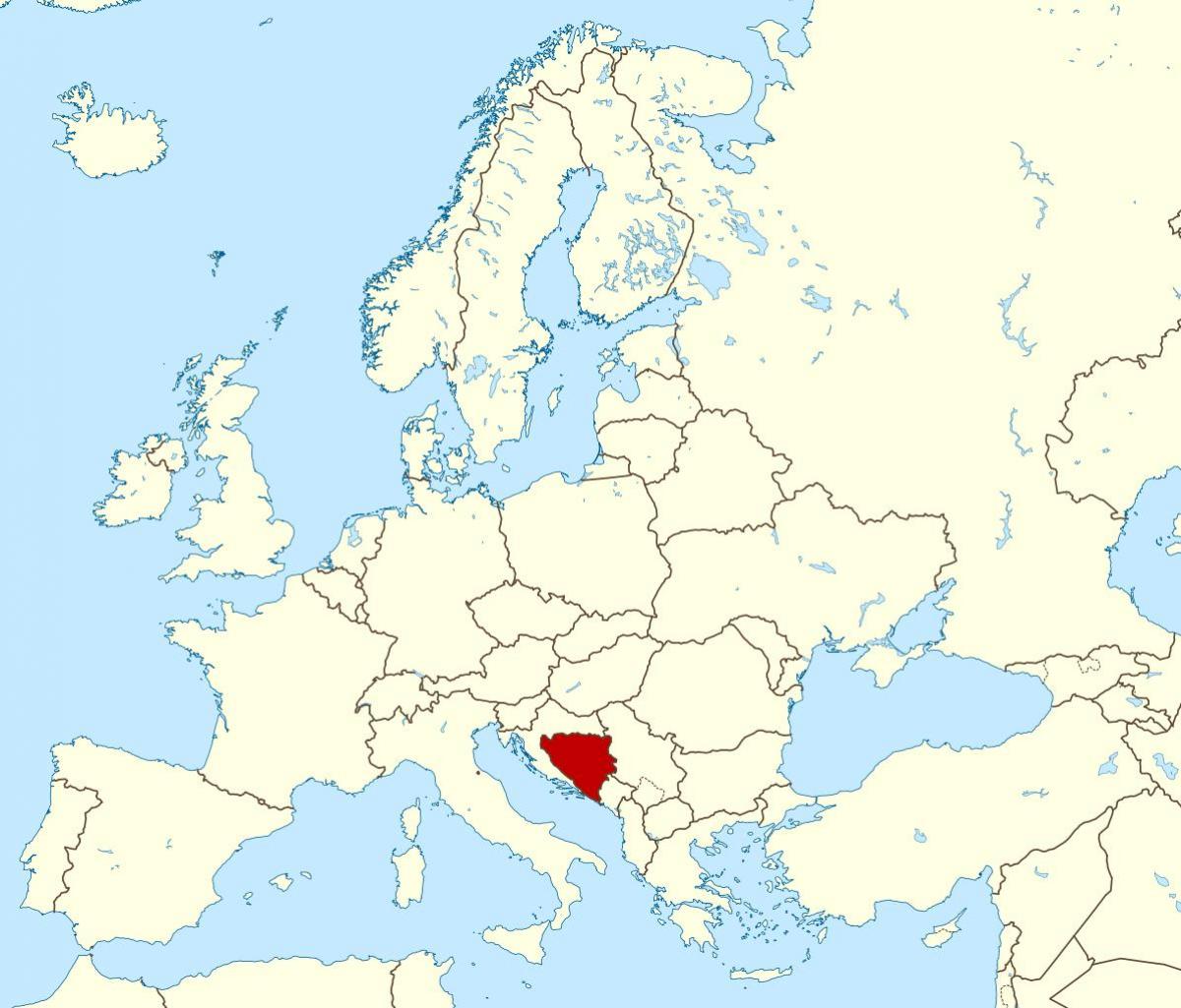 Mapa de Bosnia localización no mundo