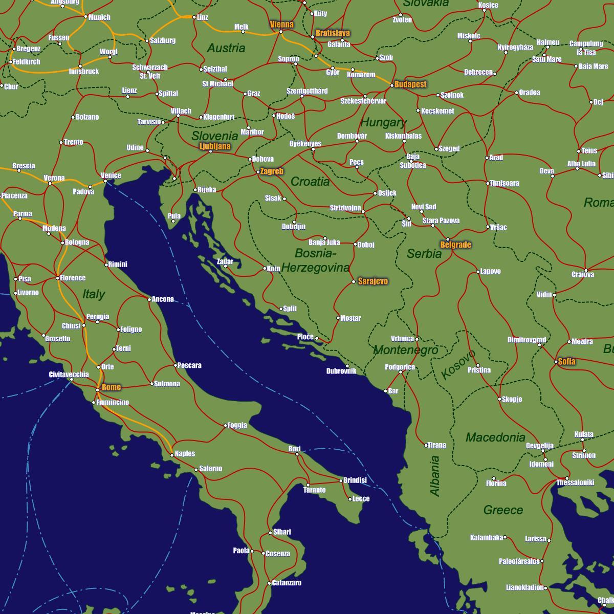 Bosnia ferroviaria mapa