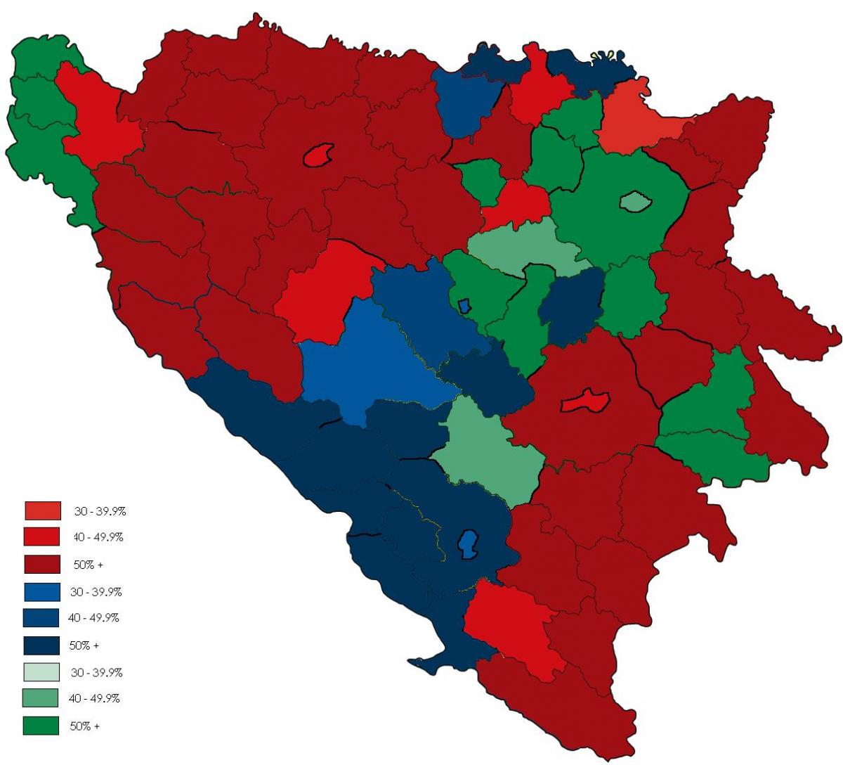 Bosnia relixión mapa