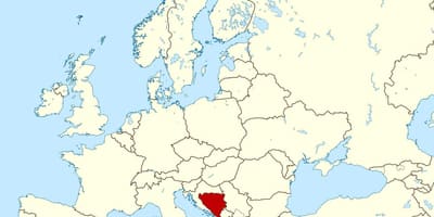 Mapa de Bosnia localización no mundo