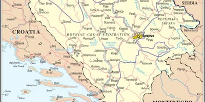 Mapa de Bosnia turística