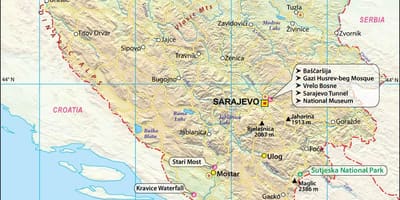 Mapa de Bosnia país